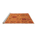 Sideview of Machine Washable Abstract Orange Modern Area Rugs, wshabs3796org