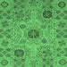 Square Machine Washable Abstract Emerald Green Modern Area Rugs, wshabs3796emgrn