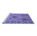 Sideview of Machine Washable Abstract Blue Modern Rug, wshabs3796blu