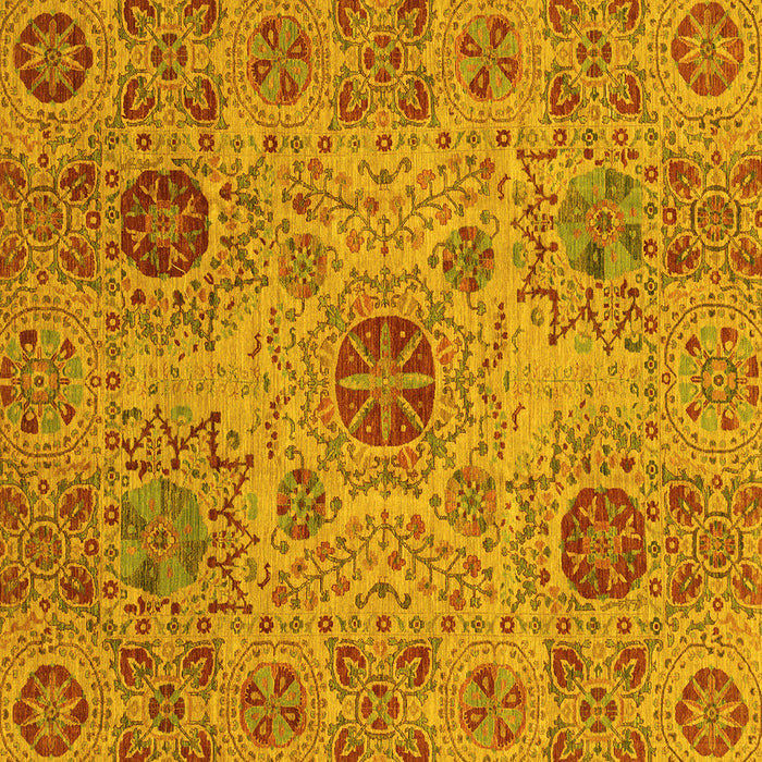 Square Abstract Yellow Modern Rug, abs3796yw