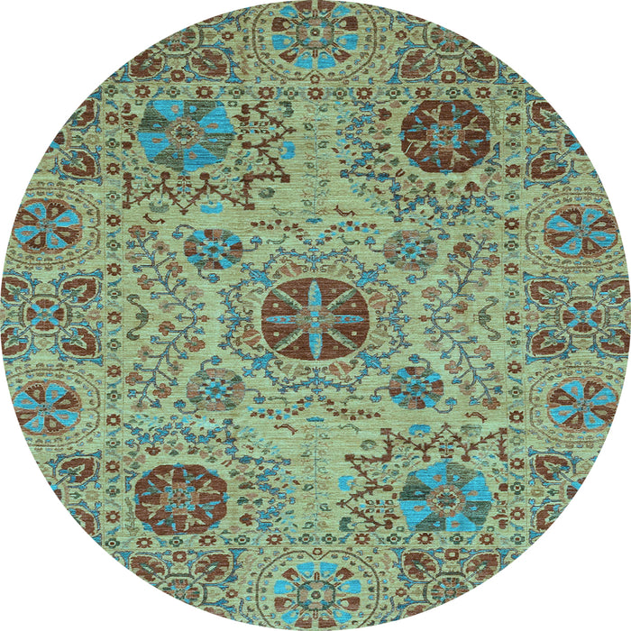 Round Machine Washable Abstract Light Blue Modern Rug, wshabs3796lblu