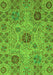 Machine Washable Abstract Green Modern Area Rugs, wshabs3796grn