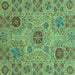 Square Abstract Turquoise Modern Rug, abs3796turq