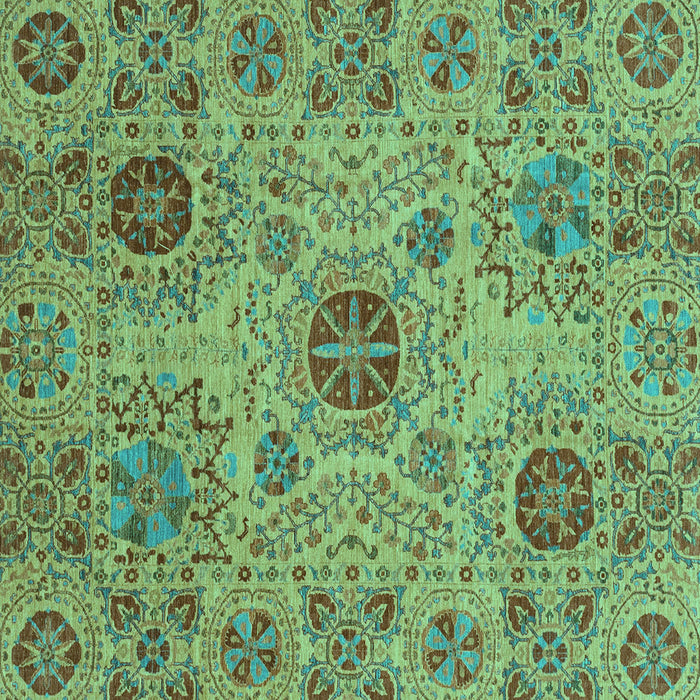 Square Machine Washable Abstract Turquoise Modern Area Rugs, wshabs3796turq