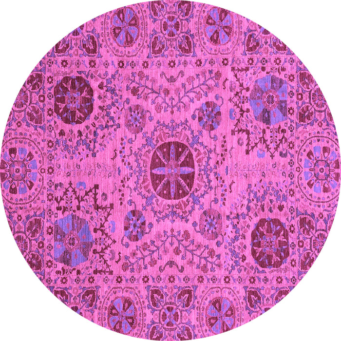 Round Machine Washable Abstract Purple Modern Area Rugs, wshabs3796pur