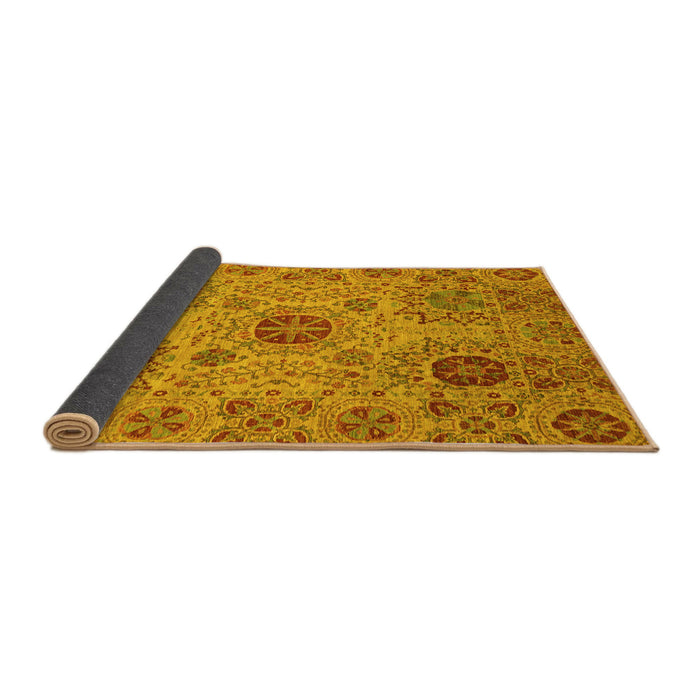 Sideview of Abstract Yellow Modern Rug, abs3796yw