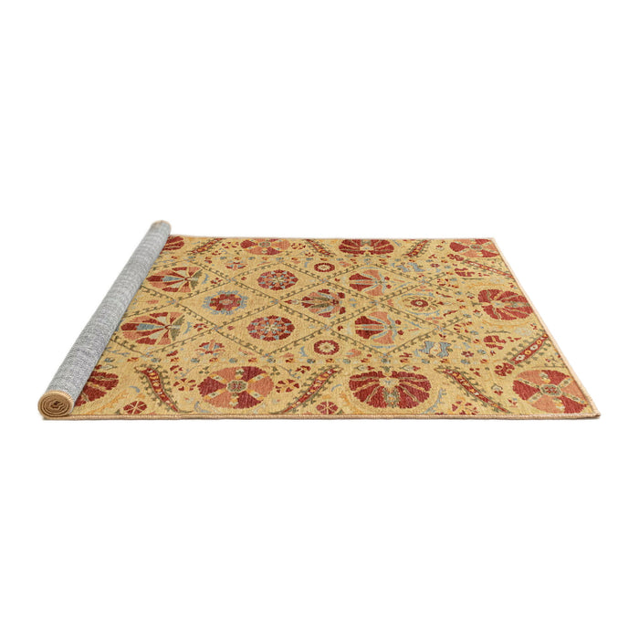 Sideview of Machine Washable Abstract Orange Rug, wshabs3797