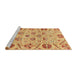 Sideview of Machine Washable Abstract Orange Rug, wshabs3797