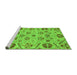 Sideview of Machine Washable Abstract Green Modern Area Rugs, wshabs3797grn