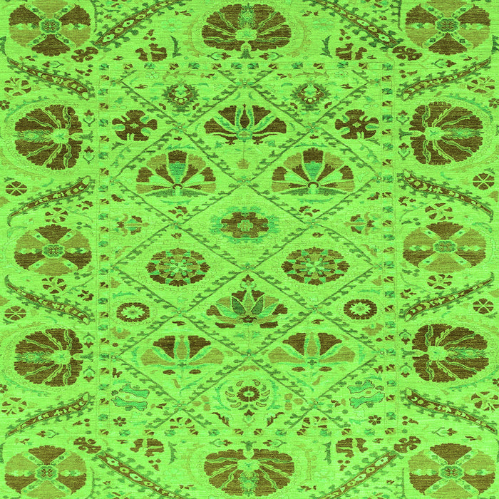 Square Machine Washable Abstract Green Modern Area Rugs, wshabs3797grn