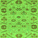 Square Machine Washable Abstract Green Modern Area Rugs, wshabs3797grn