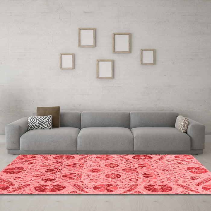 Modern Red Washable Rugs