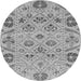 Round Abstract Gray Modern Rug, abs3797gry