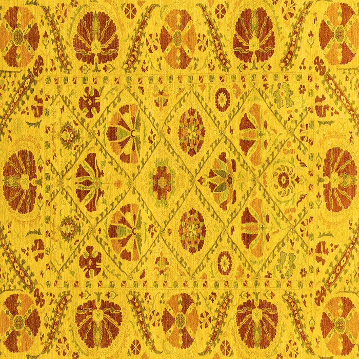Square Machine Washable Abstract Yellow Modern Rug, wshabs3797yw