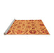 Sideview of Machine Washable Abstract Orange Modern Area Rugs, wshabs3797org