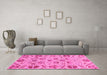 Machine Washable Abstract Pink Modern Rug in a Living Room, wshabs3797pnk