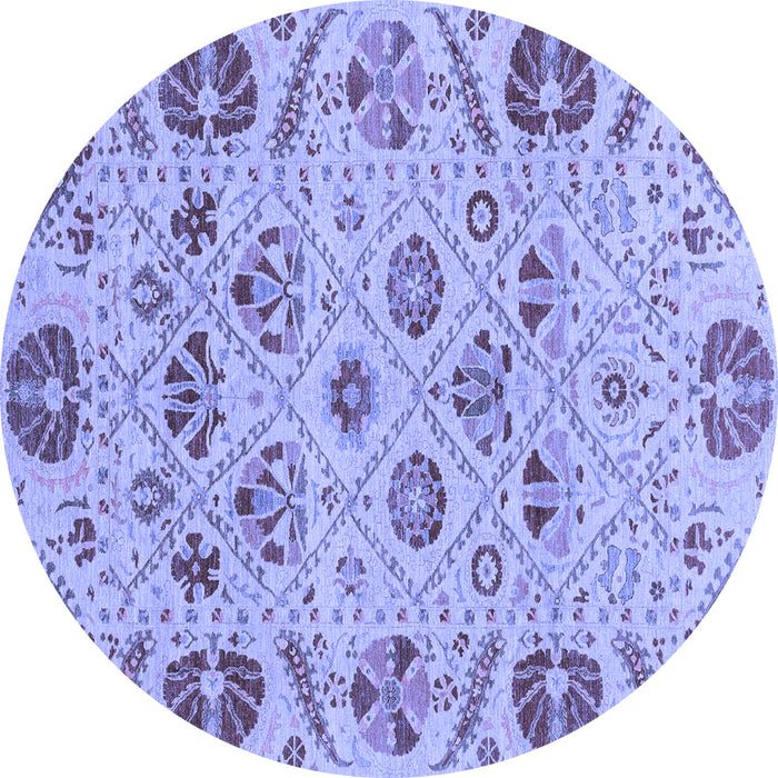 Round Machine Washable Abstract Blue Modern Rug, wshabs3797blu