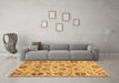 Machine Washable Abstract Brown Modern Rug in a Living Room,, wshabs3797brn