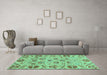 Machine Washable Abstract Turquoise Modern Area Rugs in a Living Room,, wshabs3797turq