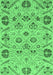 Machine Washable Abstract Emerald Green Modern Area Rugs, wshabs3797emgrn