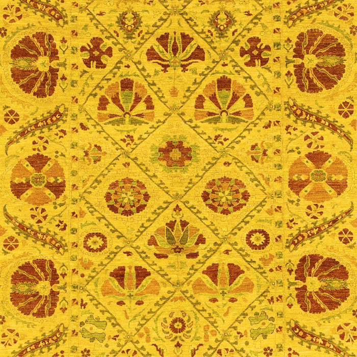 Machine Washable Abstract Yellow Modern Rug, wshabs3797yw