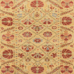 Square Machine Washable Abstract Orange Rug, wshabs3797