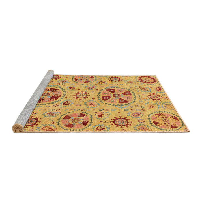 Sideview of Machine Washable Abstract Orange Rug, wshabs3798