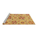 Sideview of Machine Washable Abstract Orange Rug, wshabs3798