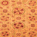 Square Machine Washable Abstract Orange Modern Area Rugs, wshabs3798org