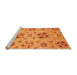 Sideview of Machine Washable Abstract Orange Modern Area Rugs, wshabs3798org