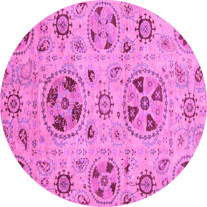 Round Abstract Purple Modern Rug, abs3798pur