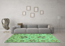 Machine Washable Abstract Turquoise Modern Area Rugs in a Living Room,, wshabs3798turq