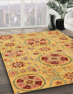 Machine Washable Abstract Orange Rug in a Family Room, wshabs3798
