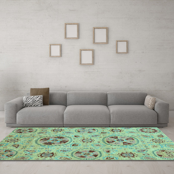 Machine Washable Abstract Light Blue Modern Rug in a Living Room, wshabs3798lblu