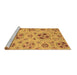 Sideview of Machine Washable Abstract Brown Modern Rug, wshabs3798brn