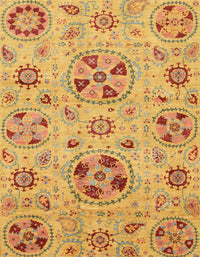 Machine Washable Abstract Orange Rug, wshabs3798