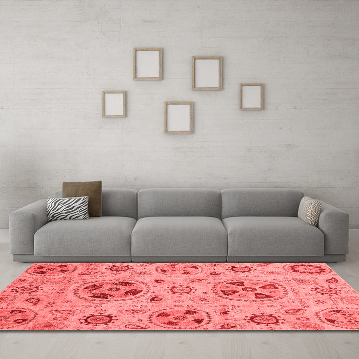 Modern Red Washable Rugs