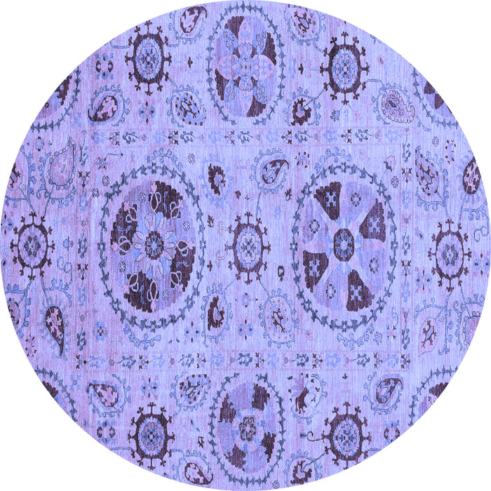 Round Abstract Blue Modern Rug, abs3798blu