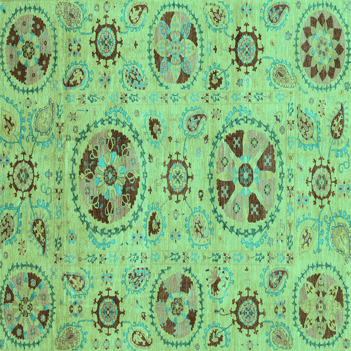 Square Machine Washable Abstract Turquoise Modern Area Rugs, wshabs3798turq