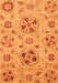 Machine Washable Abstract Orange Modern Area Rugs, wshabs3798org