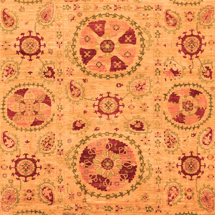 Machine Washable Abstract Orange Modern Area Rugs, wshabs3798org