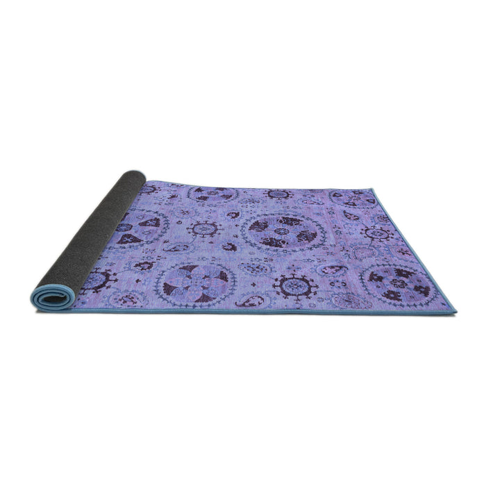 Sideview of Abstract Blue Modern Rug, abs3798blu