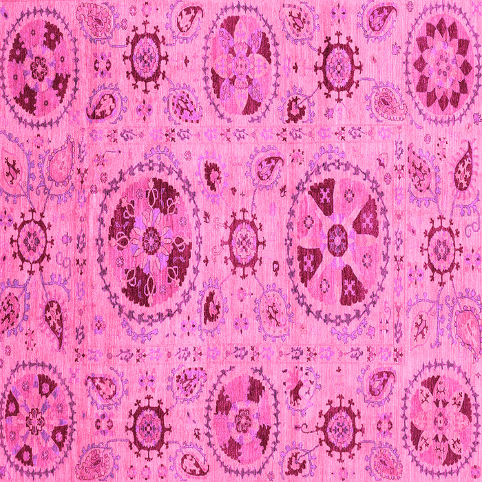 Square Machine Washable Abstract Pink Modern Rug, wshabs3798pnk
