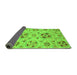 Sideview of Abstract Green Modern Rug, abs3798grn