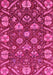 Machine Washable Abstract Pink Modern Rug, wshabs3799pnk