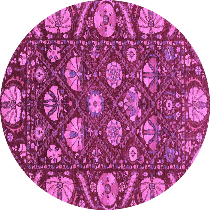 Round Abstract Purple Modern Rug, abs3799pur