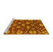 Sideview of Machine Washable Abstract Yellow Modern Rug, wshabs3799yw