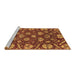 Sideview of Machine Washable Abstract Brown Modern Rug, wshabs3799brn