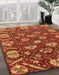 Machine Washable Abstract Red Rug in a Family Room, wshabs3799