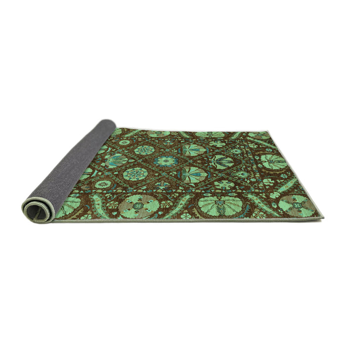 Sideview of Abstract Turquoise Modern Rug, abs3799turq